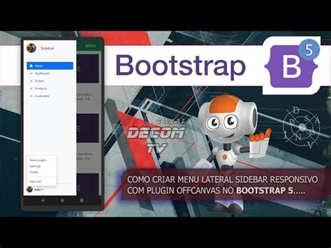 COMO CRIAR MENU LATERAL SIDEBAR RESPONSIVO PLUGIN OFFCANVAS NO