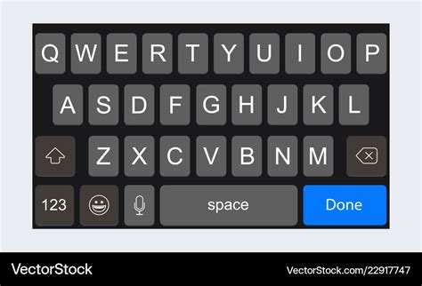 Mobile keyboard for smartphone Royalty Free Vector Image