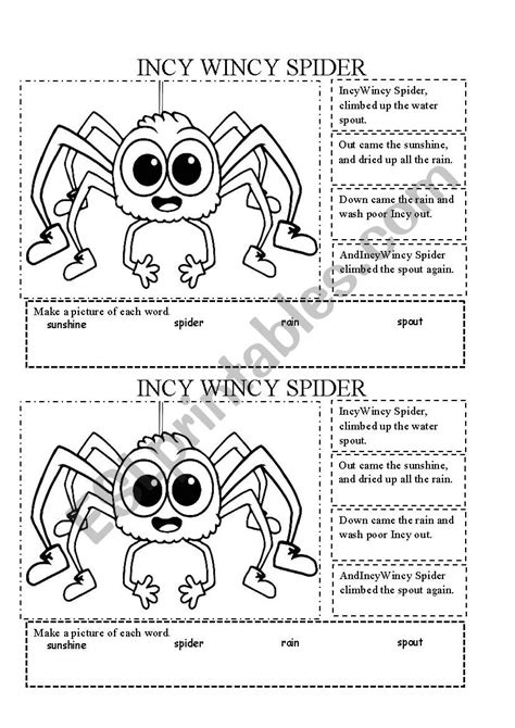 Incy Wincy Spider - ESL worksheet by Terel0c