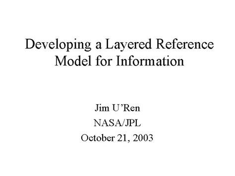 Developing A Layered Reference Model For Information Jim