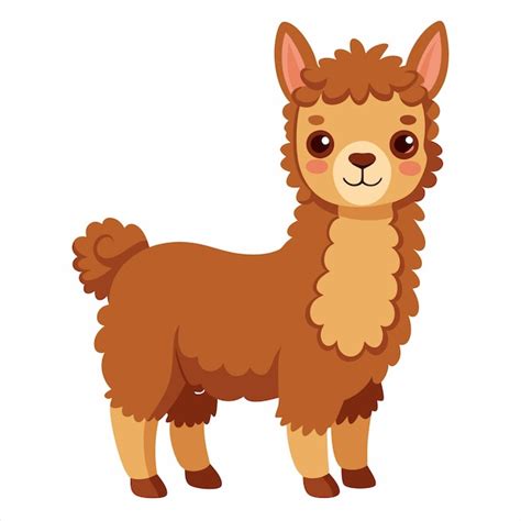 Premium Vector A Cartoon Of A Llama With A Brown Mane