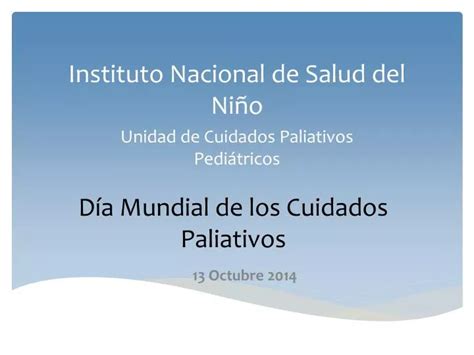 Ppt Instituto Nacional De Salud Del Ni O Powerpoint Presentation