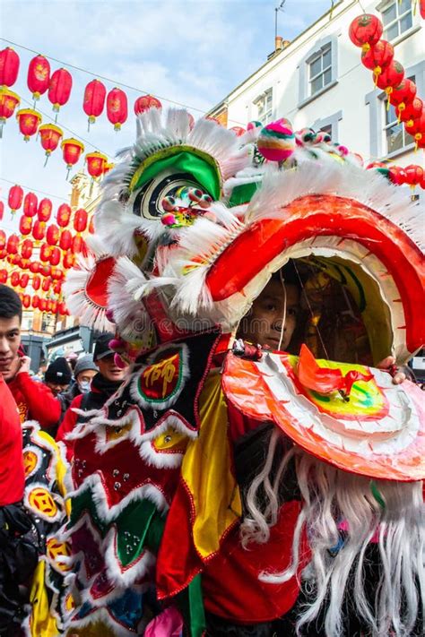 Chinatown London England 22 January 2023 Lion Dance On Chinese New