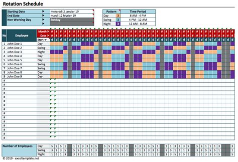 Rotating Work Schedule Template ~ Excel Templates