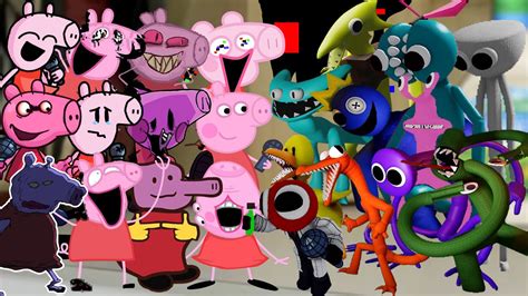 Fnf Peppa All Phases Vs All Rainbow Friends Chapter 2 Sings Sliced Fnf Mods Friday Night