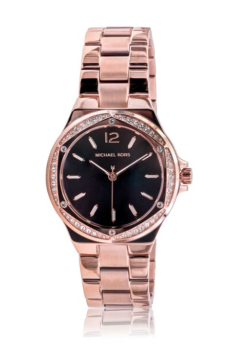 Michael Kors Mk Lennox Three Hand Rose Gold Tone Stainless Steel