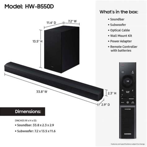 Samsung HW B550D B Series 3 1 Channel DTS Virtual X Soundbar System