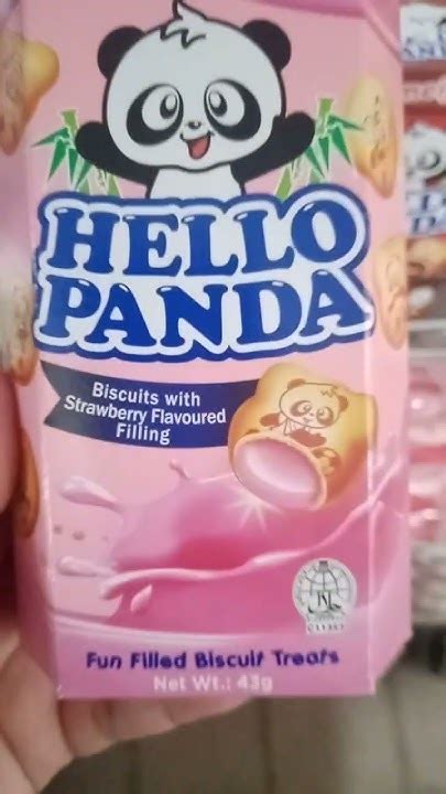 Hello Panda🐼🐼strawberry Flavor Biscuits🍓🍓 Asmr Satisfying Shorts Viral Trending