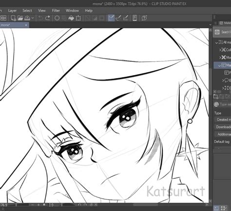 Mona Sketch in progress by Katsurart on DeviantArt