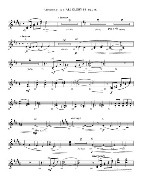 All Glory Be Choral Anthem SATB Clarinet Sheet Music PDF Lifeway