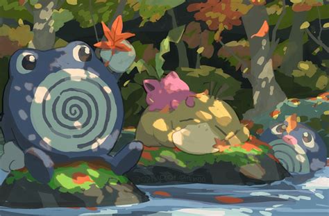 Psyduck Hoppip Poliwag And Poliwhirl Pokemon Drawn By Ponimu