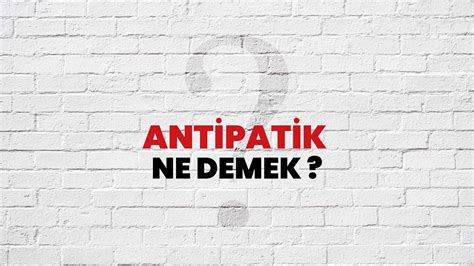 Antipatik Ne Demek Ne Anlama Gelir Antipatik Kelimesi TDK Sözlük