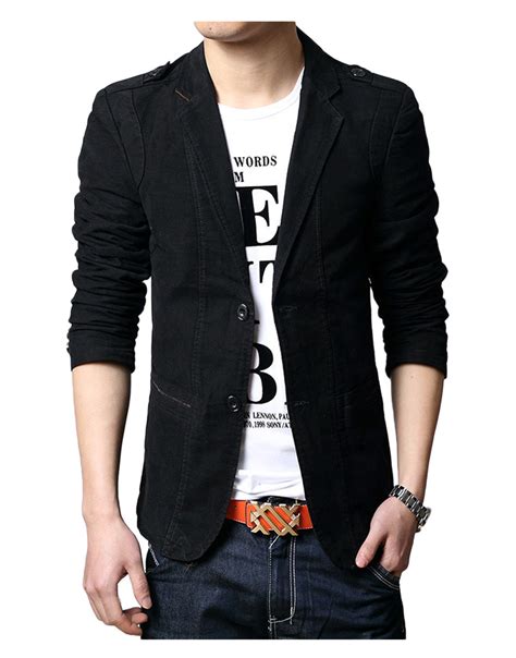 Mens Slim Fit Casual Wear Black Blazer - UJackets