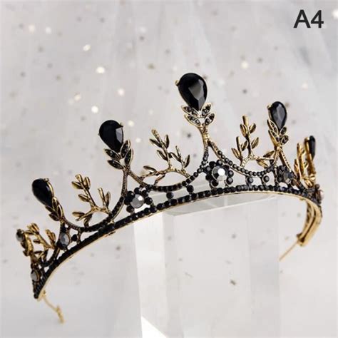 Diademe A Couronne De Mari E R Tro En Cristal Noir Reine Diad Me