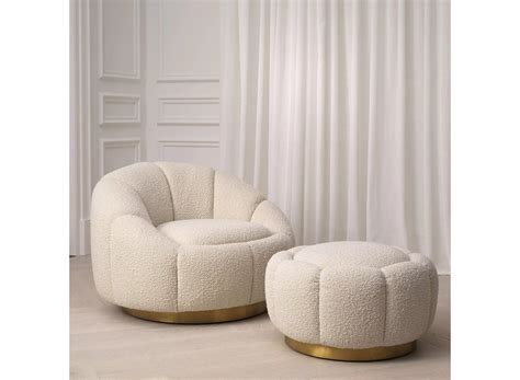 Eichholtz Swivel Chair Inger Boucl Cream Wilhelmina Designs