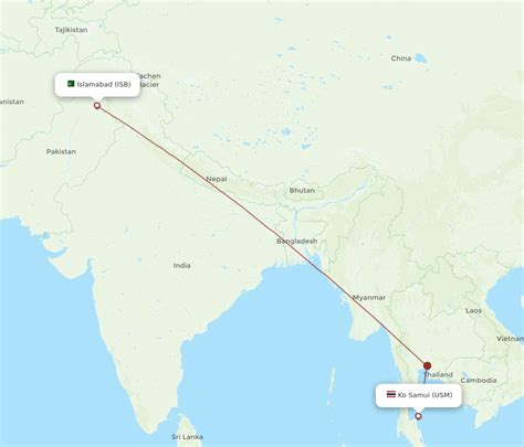 All Flight Routes From Islamabad To Koh Samui Isb To Usm Flight Routes