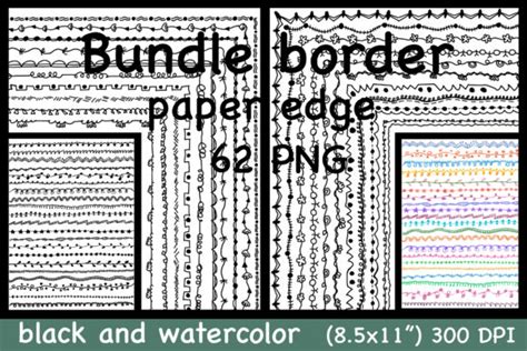 Bundle Skinny Edge Border Clip Art Graphic By Auauaek Creative