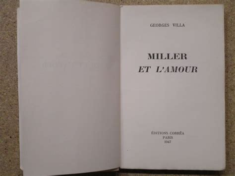 Miller Et L Amour By Villa Georges Librairie Diog Ne Sarl