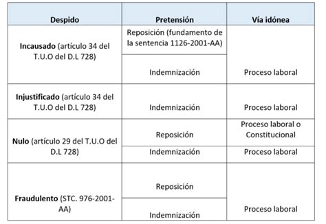 Tipos De Despido En El Ordenamiento Peruano Lp