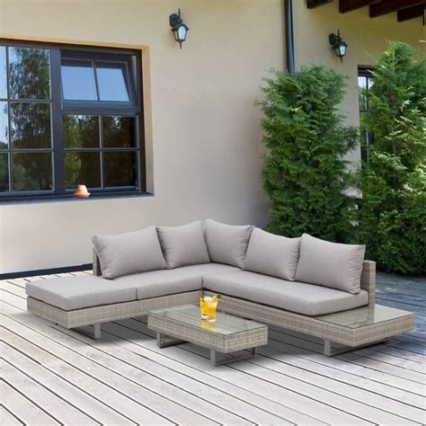 Garten Living Sitzer Lounge Set Exton Aus Polyrattan Mit Polster