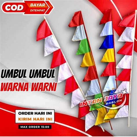 Jual Bendera Umbul Umbul Warna Warni Panjang M Umbul Polos Merah