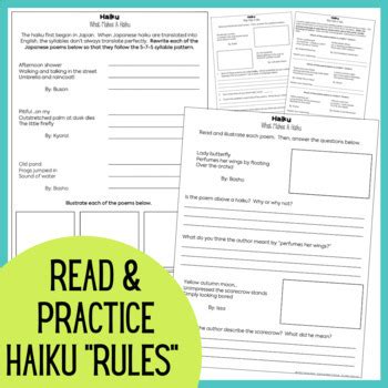 Haiku Poems Templates Worksheets Lessons Reading Writing Haiku