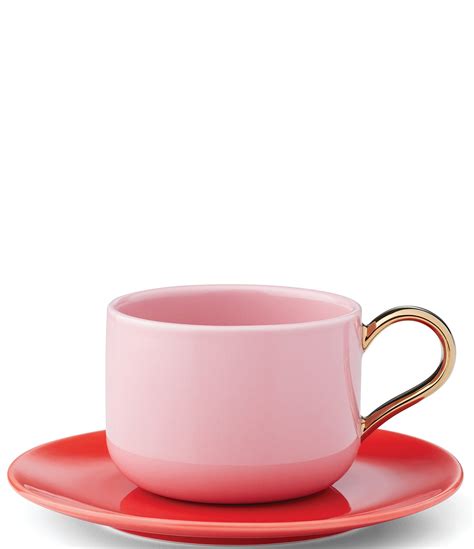 Kate Spade New York Make It Pop Pink Cup And Red Saucer Dillards