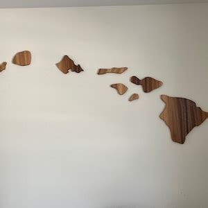 Wooden Hawaiian Island Wall Art, Hawaiian Island Wall Decor, Wooden ...