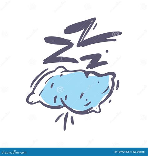 Sleep Comic Bubble Zzz Sleeping Bubble Icon Hand Drawn Illustration