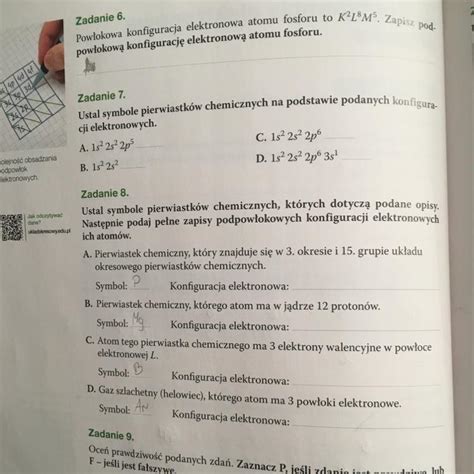 Ustal Symbole Pierwiastk W Chemicznych Kt Rych Dotycz Podane Opisy