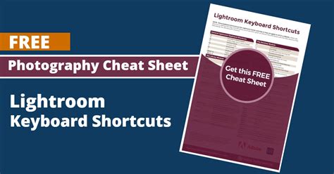 Free Lightroom Keyboard Shortcuts Cheat Sheet Digital Photo Mentor