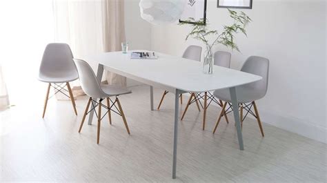 Modern Grey And White Extending Dining Table 8 Seater UK Eames