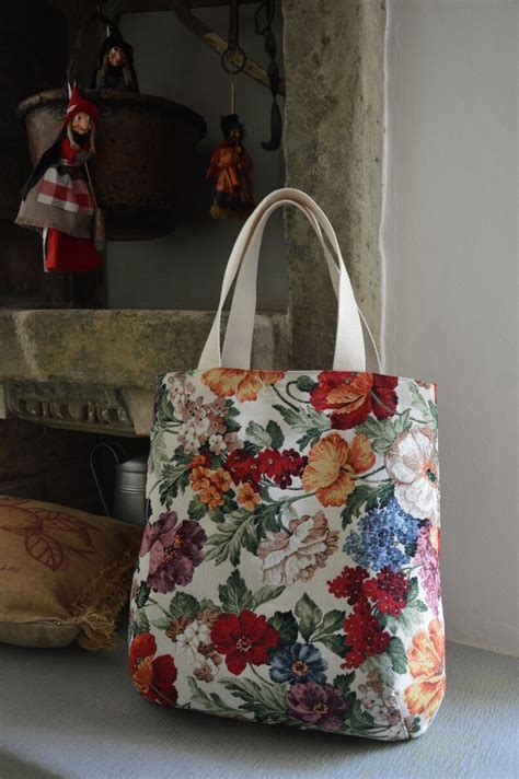 Borsa Fatta A Mano In Tessuto Gobelin Floreale Foderata Con Etsy