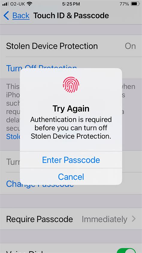 how to turn off stolen device protection on iphone 6