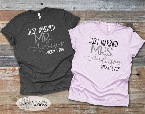 Just Married Shirts Mr And Mrs Shirts Couple Shirts Etsy Married