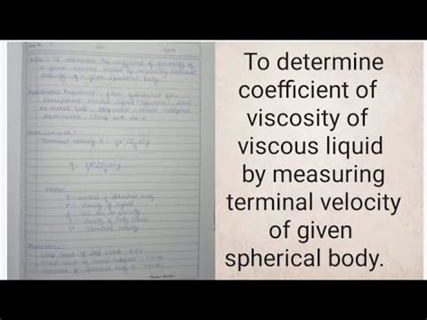 Determine Coefficient Of Viscosity Of Viscous Liquid By Measuring