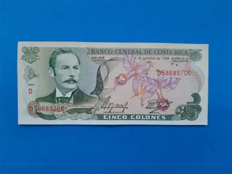 1 X 5 Colones Costa Rica Guter Zustand Geldschein Banknote Vom 04