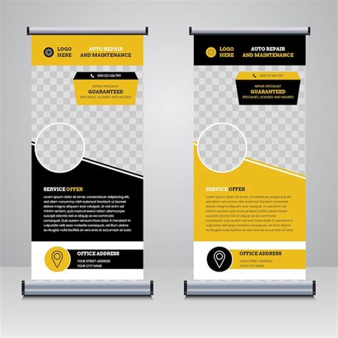 Premium Vector Repair And Servicing Roll Up Banner Design Template Vector