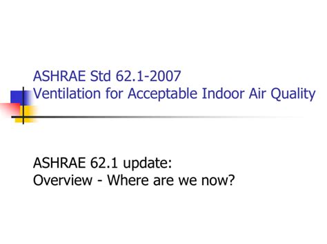 Ashrae 62 Summary