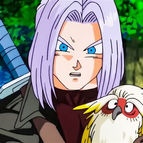 An Anime Character With Purple Hair And Blue Eyes Holding A White Bird