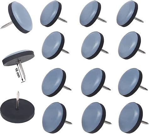 Set Of 16 Round Teflon Furniture Glides With Nail 25mm 5mm Thick