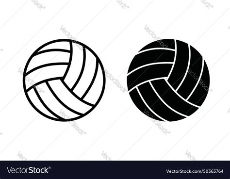 Volleyball icon setvolley ball symbol in a black Vector Image