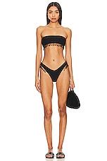 DEVON WINDSOR Ryder Bikini Top In Textured Black REVOLVE