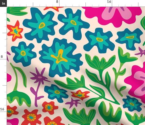 Sayulita 70s Mexican Inspired Tropical Fabric Spoonflower