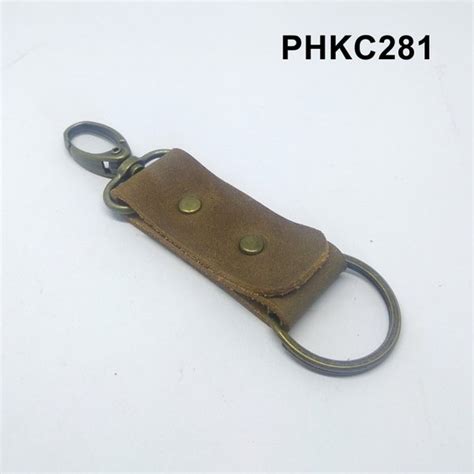 Jual Gantungan Kunci Kulit Sapi Asli Leather Keychain Warna Olive