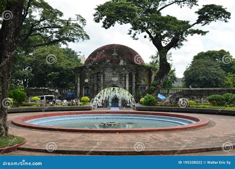 Saint Pancratius Chapel Facade And Water Fountain At Paco Park In