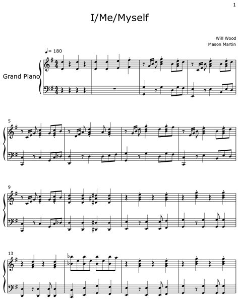 I/Me/Myself - Sheet music for Piano