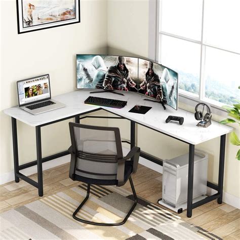 WestWood Computer Desk PC Table Study Gaming Desktop L-Shaped Home Office Furniture Workstation ...