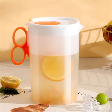 Plastic Water Pitcher With Flip Top Spout Lid Clear Slim Water