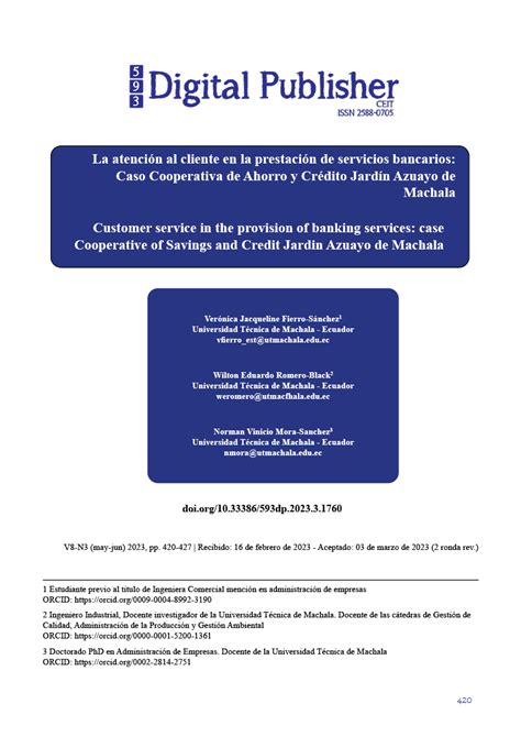 La Atenci N Al Cliente En La Prestaci N De Servicios Bancarios Caso